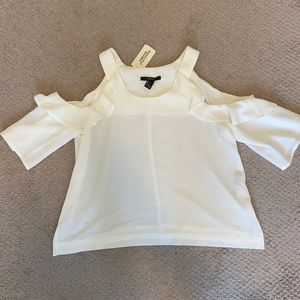 Brand new white dress shirt cut out shoulders